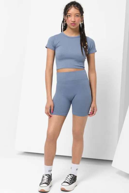 Seamless Cycle Shorts Blue sold by Ackermas