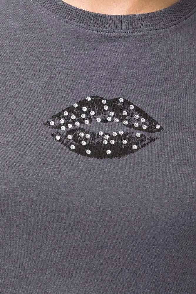 Short Sleeve Cropped T-Shirt Grey sold by Ackermas product image thumbnail 4