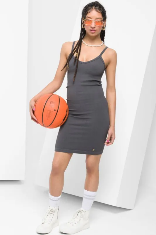 Seamless Strappy Bodycon Dress Grey sold by Ackermas