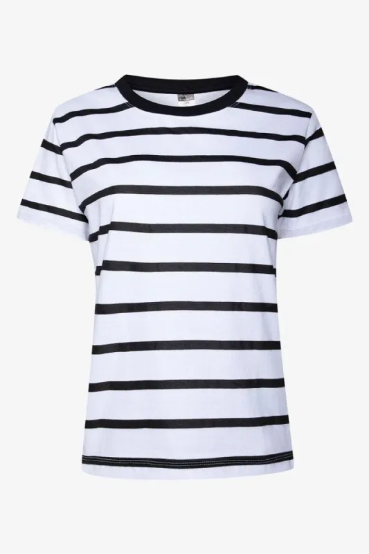 Stripe Short Sleeve T-Shirt White sold by Ackermas