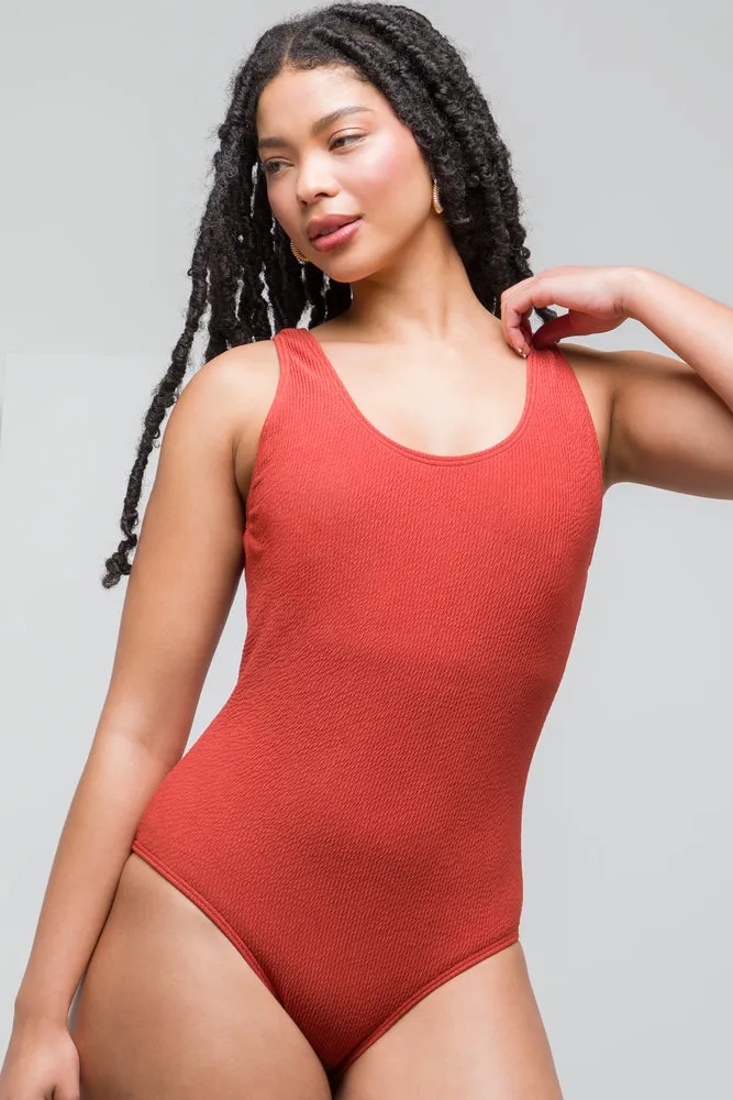 Textured Full Piece Swimsuit Rust sold by Ackermas product image thumbnail 2