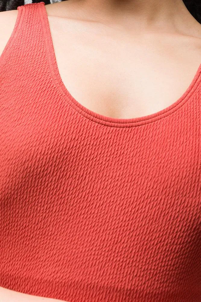 Textured Full Piece Swimsuit Rust sold by Ackermas product image thumbnail 4