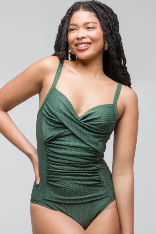 Twist Knot Full Piece Swimsuit Green sold by Ackermas