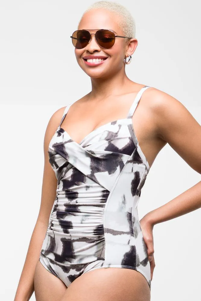 Ruching Full Piece Swimsuit White sold by Ackermas product image thumbnail 2