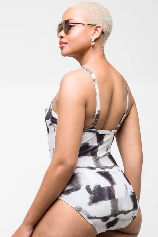 Ruching Full Piece Swimsuit White sold by Ackermas product image thumbnail 3