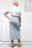 Maxi Denim Skirt With Front Slit Light Blue sold by Ackermas