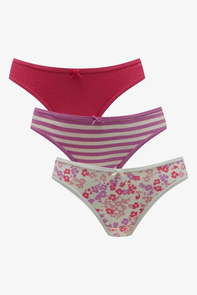 3 Pack Floral Bikini Panties Pink sold by Ackermas