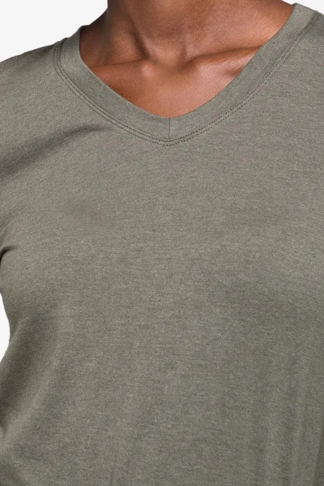 Long Sleeve V-Neck T-Shirt Green sold by Ackermas product image thumbnail 4