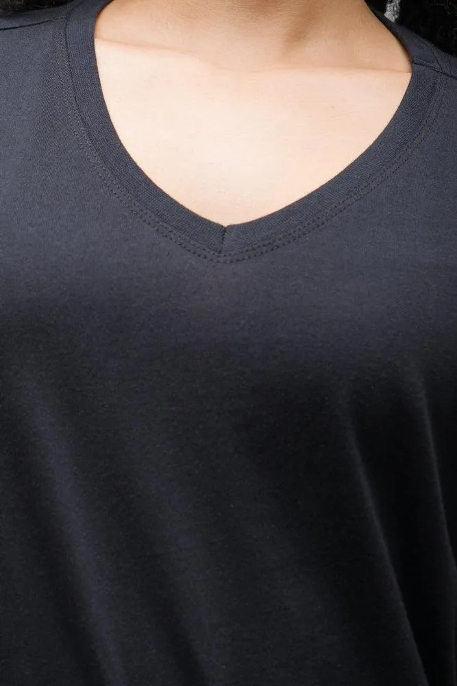 V-Neck Short Sleeve T-Shirt Black sold by Ackermas product image thumbnail 4