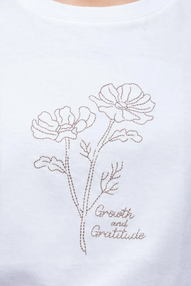 Floral Short Sleeve T-Shirt White sold by Ackermas product image thumbnail 4