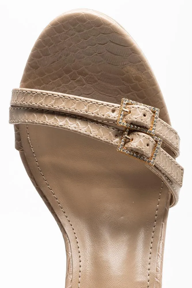 Buckle Detail Heeled Sandal Natural sold by Ackermas product image thumbnail 5