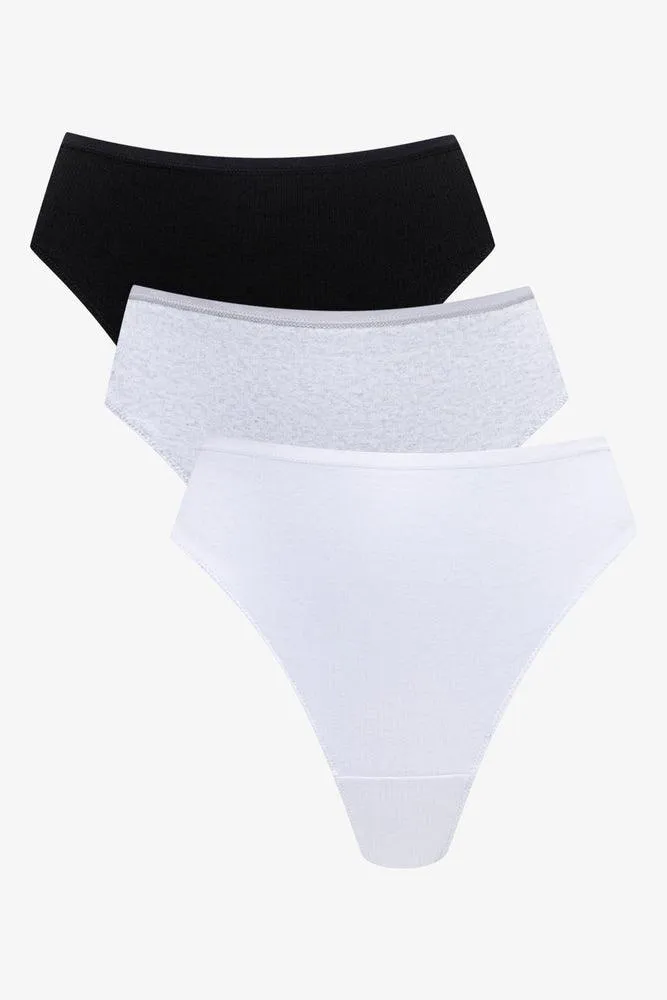 3 Pack Thongs Black, Grey & White sold by Ackermas product image thumbnail 2