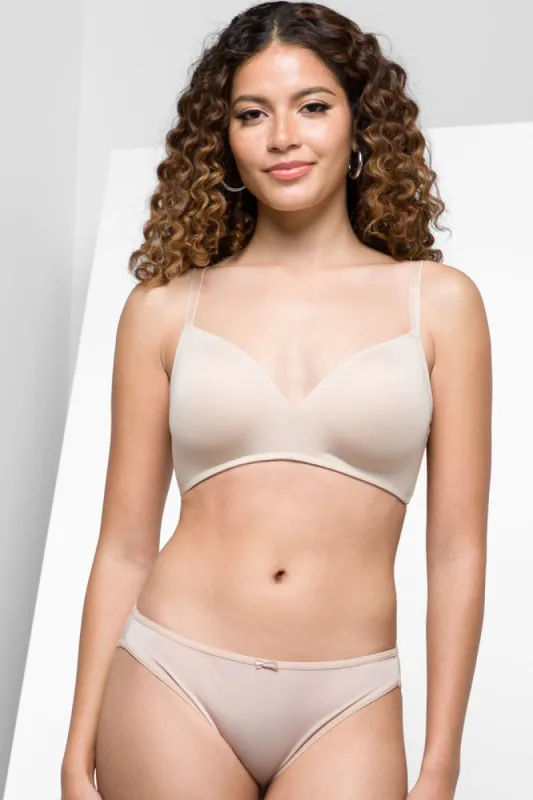 2 Pack Padded Wire Free Bras Navy & Natural sold by Ackermas