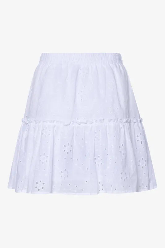 Anglaise Flare Mini Skirt White sold by Ackermas