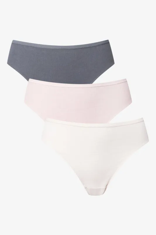 3 Pack Brazilian Panties Dark Grey, Light Pink & Cream sold by Ackermas