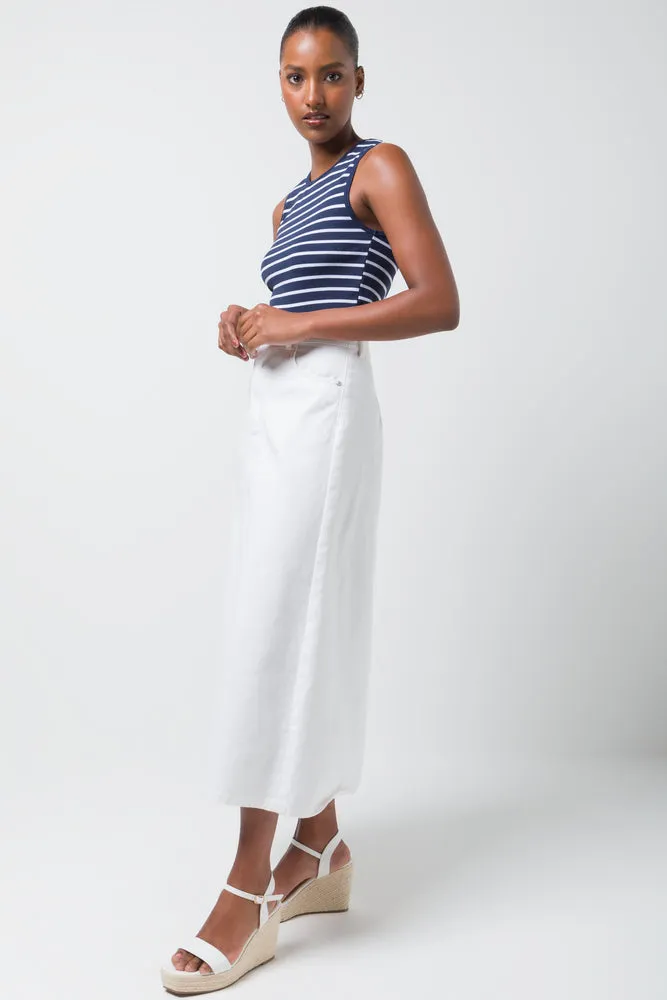 Stripe Rib Cotton Spandex Vest Navy sold by Ackermas product image thumbnail 2