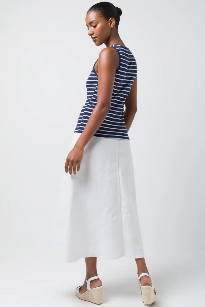 Stripe Rib Cotton Spandex Vest Navy sold by Ackermas product image thumbnail 3