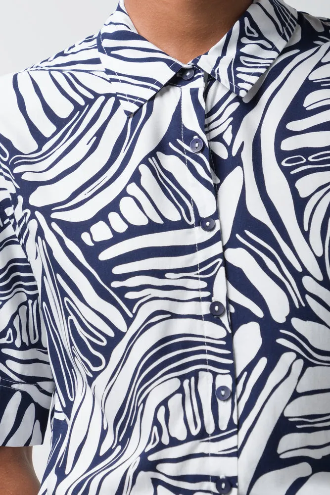 Viscose Resort Shirt Navy Print sold by Ackermas product image thumbnail 4