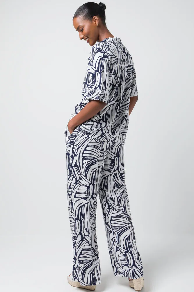Viscose Resort Shirt Navy Print sold by Ackermas product image thumbnail 3