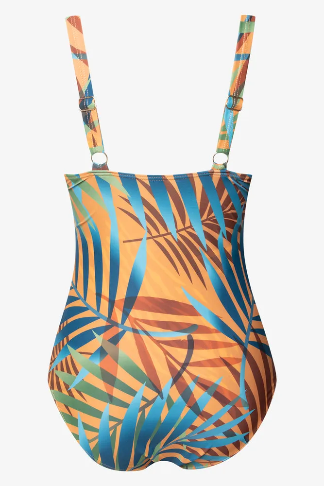 Fern Print Plunge Neckline Swimsuit Blue Multi sold by Ackermas product image thumbnail 2