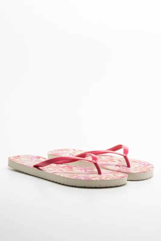 Leaf Print Flip Flop Pink sold by Ackermas