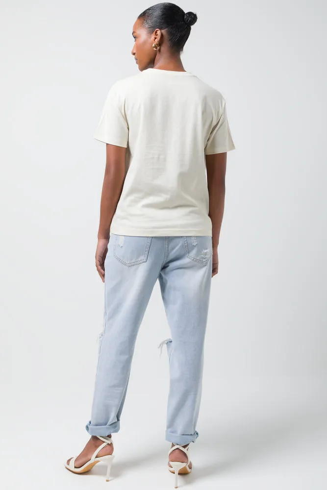 Rose Short Sleeve T-Shirt Natural sold by Ackermas product image thumbnail 3