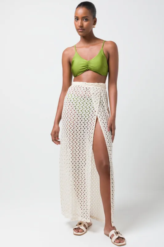 Crochet Wrap Skirt Cream sold by Ackermas