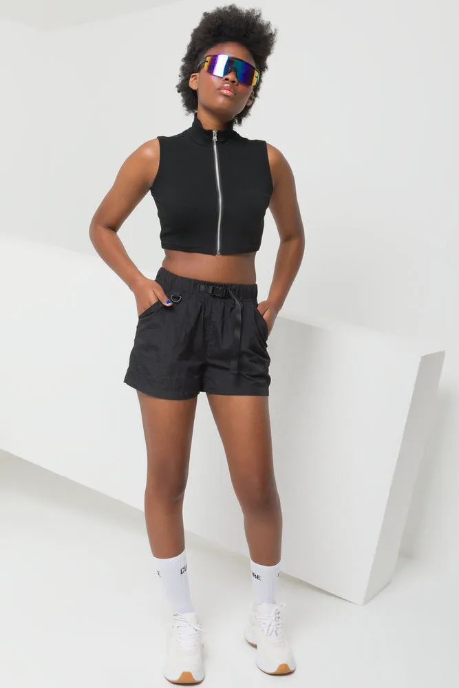 Utility Canvas Strap shorts Black sold by Ackermas