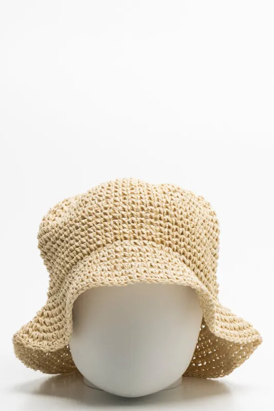 Crochet Bucket Hat Natural sold by Ackermas