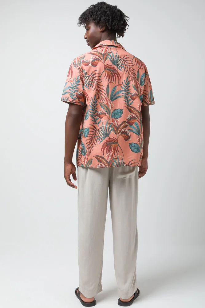 Leaf Short Sleeve Shirt Pink sold by Ackermas product image thumbnail 3