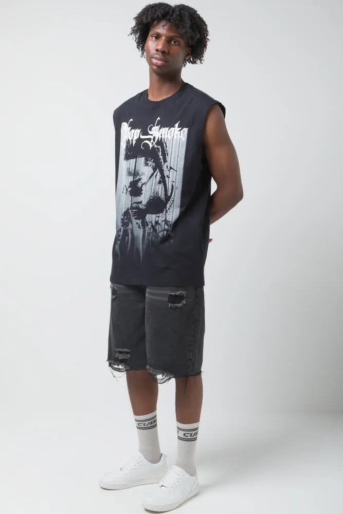 Pop Smoke Muscle Hugger T-Shirt Black sold by Ackermas product image thumbnail 2