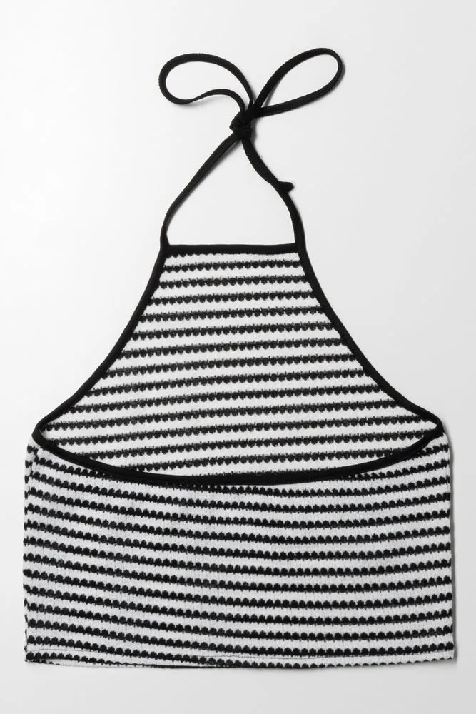 Halterneck Top Black And White sold by Ackermas product image thumbnail 3