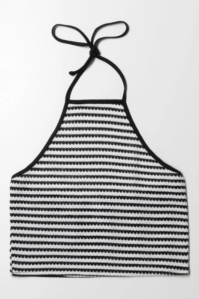 Halterneck Top Black And White sold by Ackermas