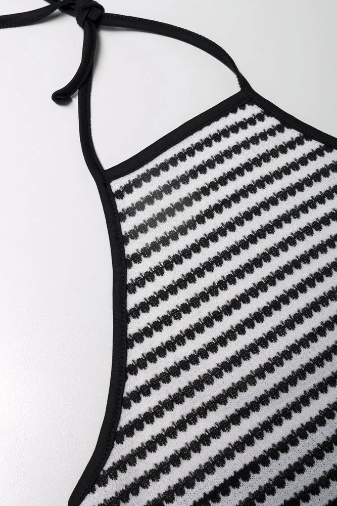 Halterneck Top Black And White sold by Ackermas product image thumbnail 2