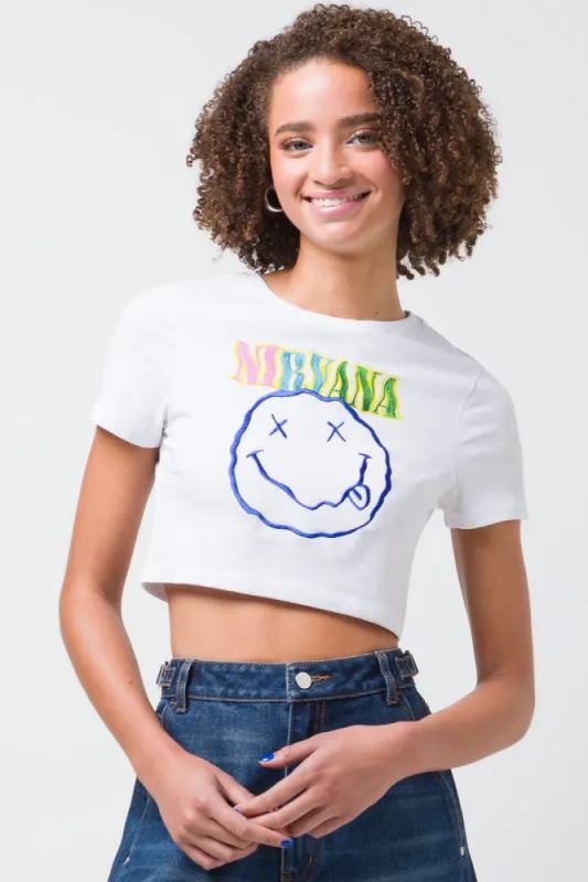 Nirvana Crop T-Shirt White sold by Ackermas