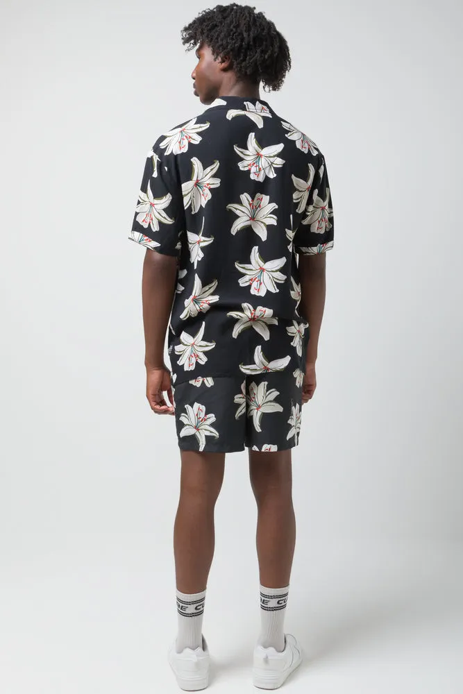 Flower Short Sleeve Shirt Black sold by Ackermas product image thumbnail 3
