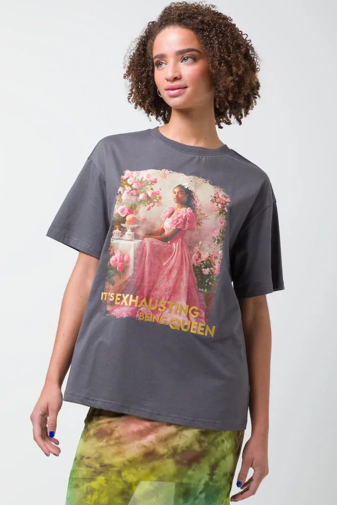 Oversized Graphic T-Shirt Dark Grey sold by Ackermas