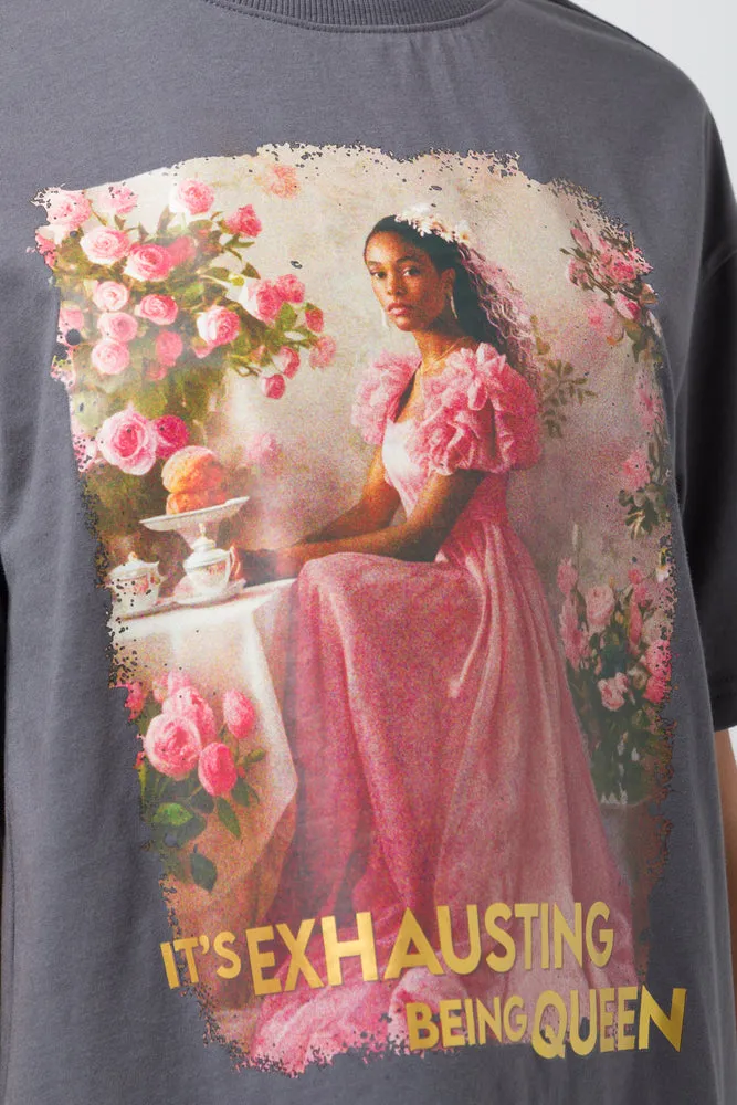 Oversized Graphic T-Shirt Dark Grey sold by Ackermas product image thumbnail 4