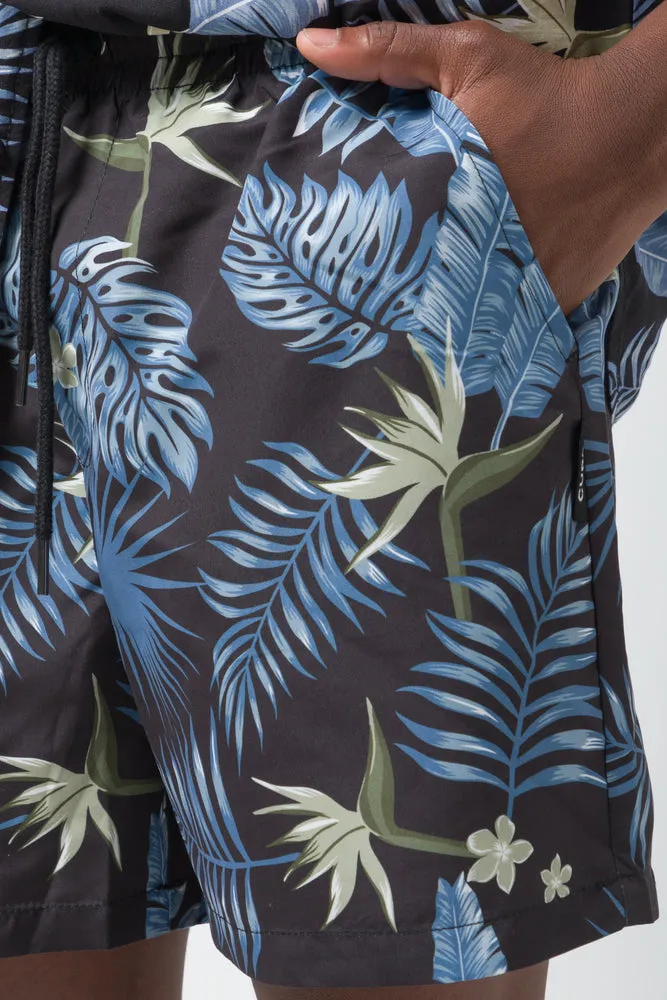 Leaf Swim Shorts Blue And Black sold by Ackermas product image thumbnail 5