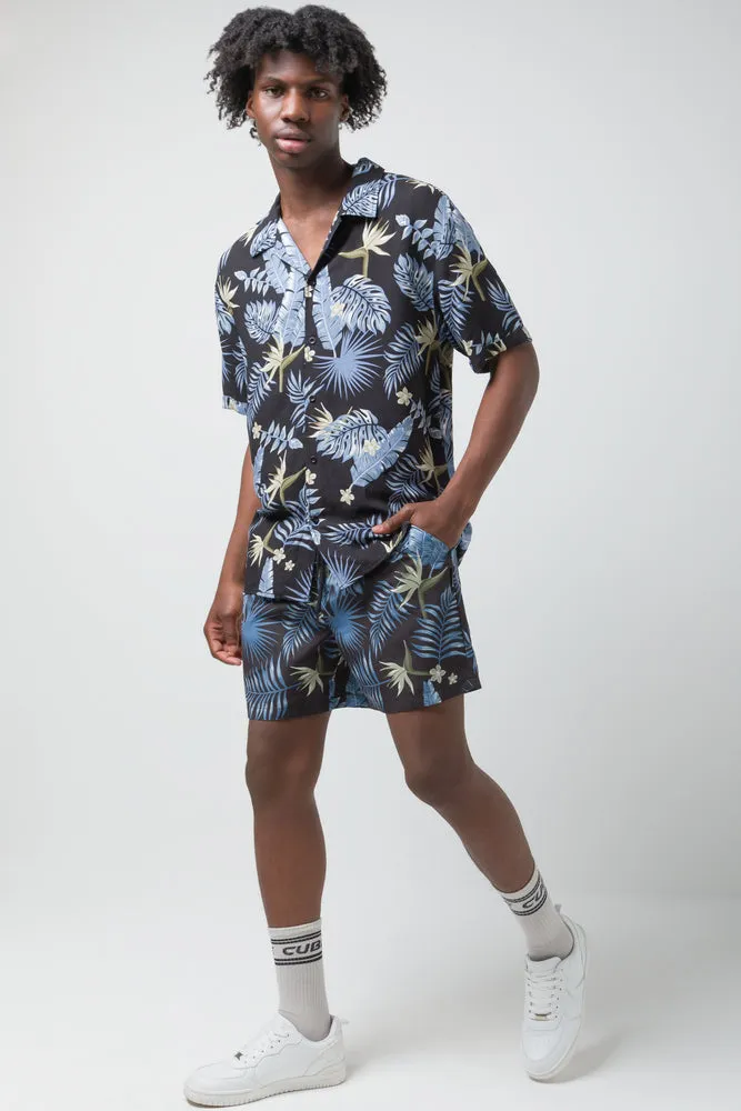 Leaf Swim Shorts Blue And Black sold by Ackermas product image thumbnail 3