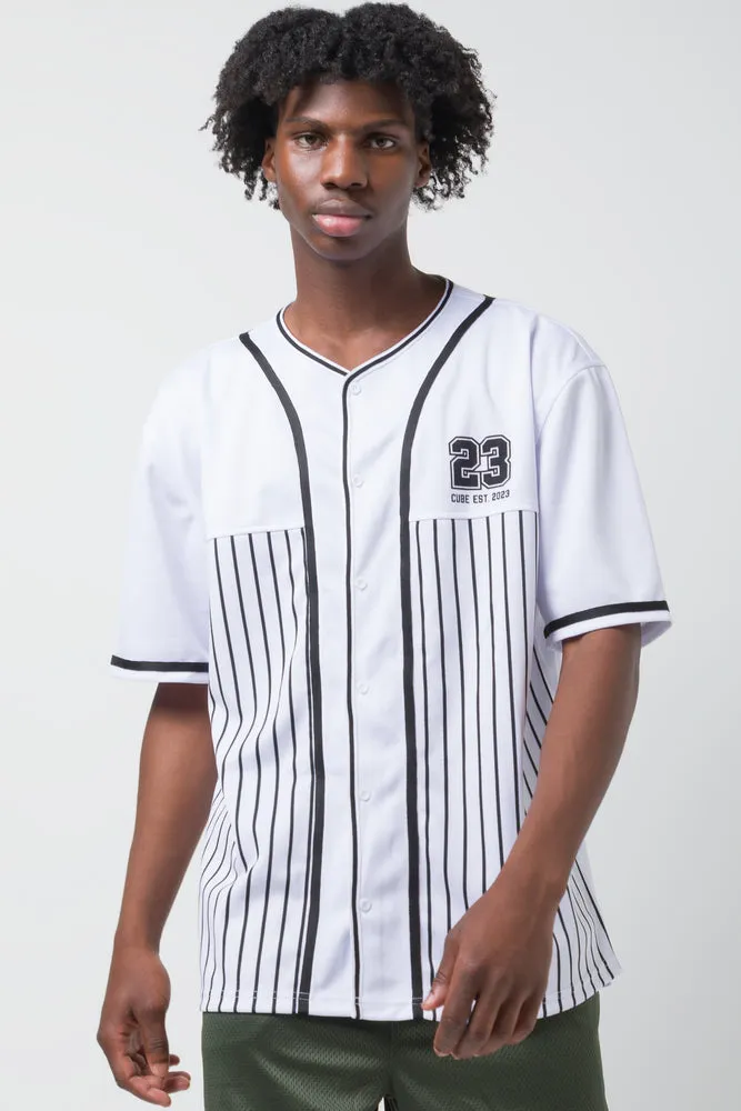 Stripe Basketball Shirt White sold by Ackermas