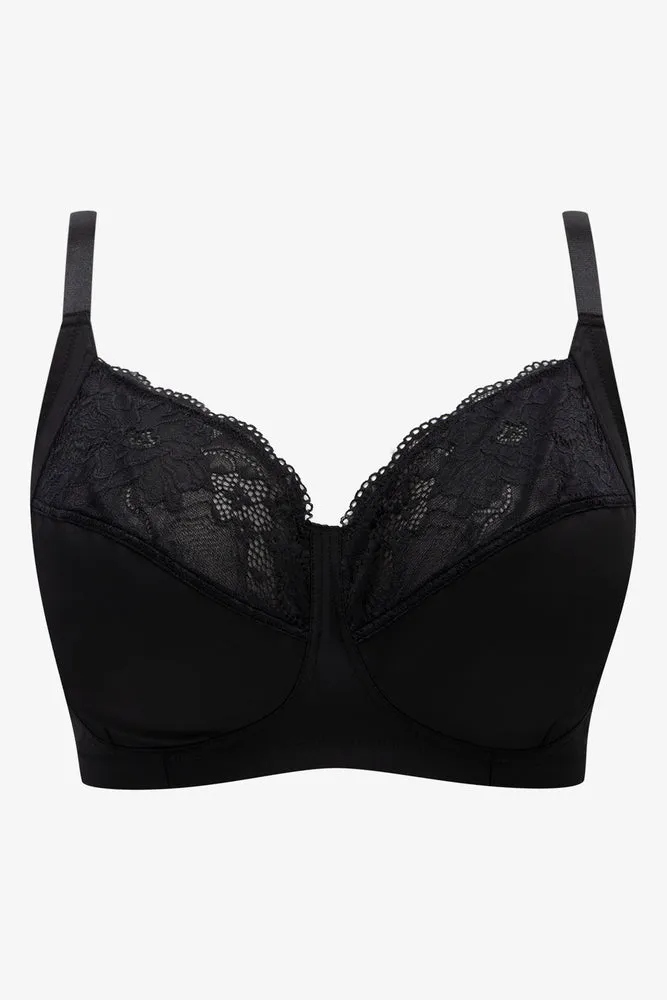 Plus size 2 Pack Lace Trim Non Padded Wire Free Bras Black And Natural sold by Ackermas product image thumbnail 2