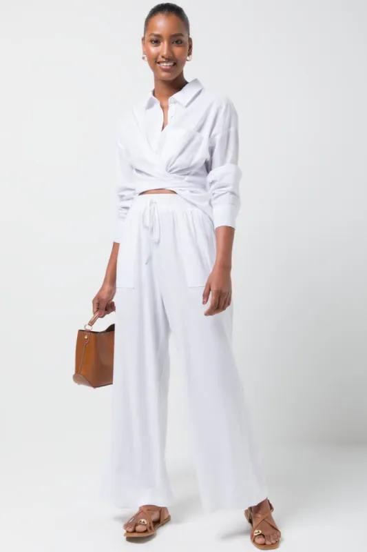 Relaxed Pull On Pants White sold by Ackermas