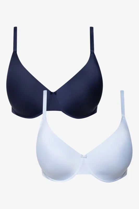 Plus Size 2 Pack Smooth T-Shirt Bras Blue sold by Ackermas