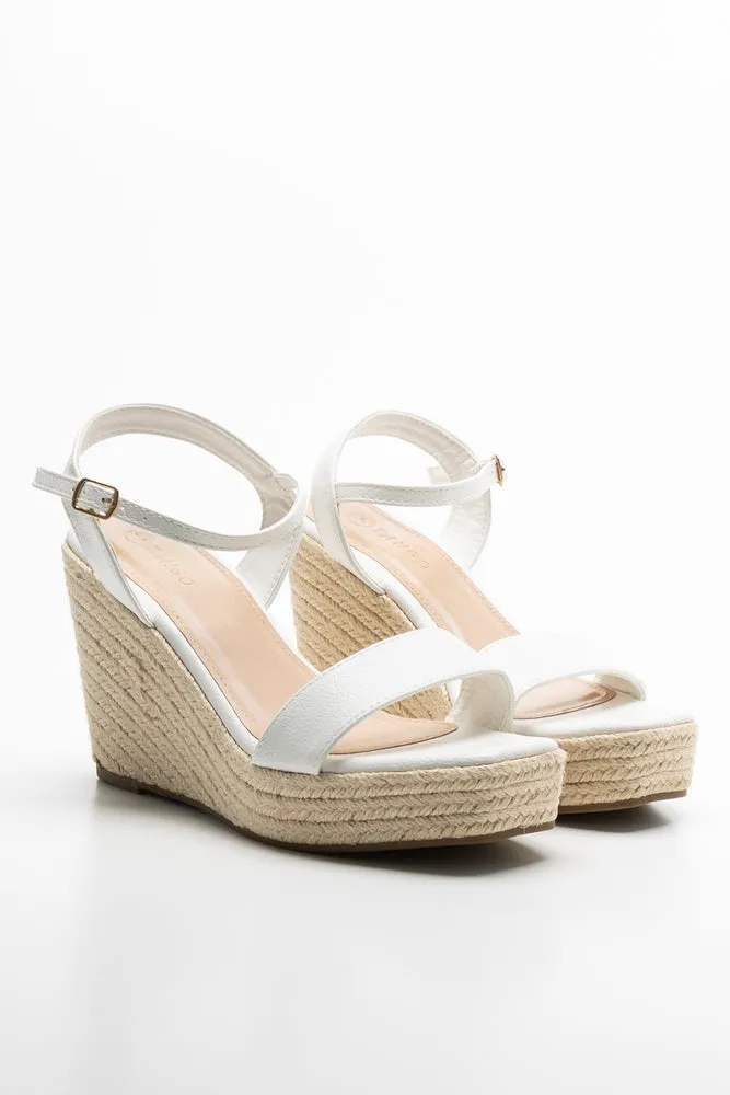 Espadrille Wedge White sold by Ackermas