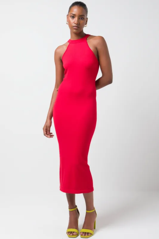 Seamless Halterneck Bodycon Dress Red sold by Ackermas