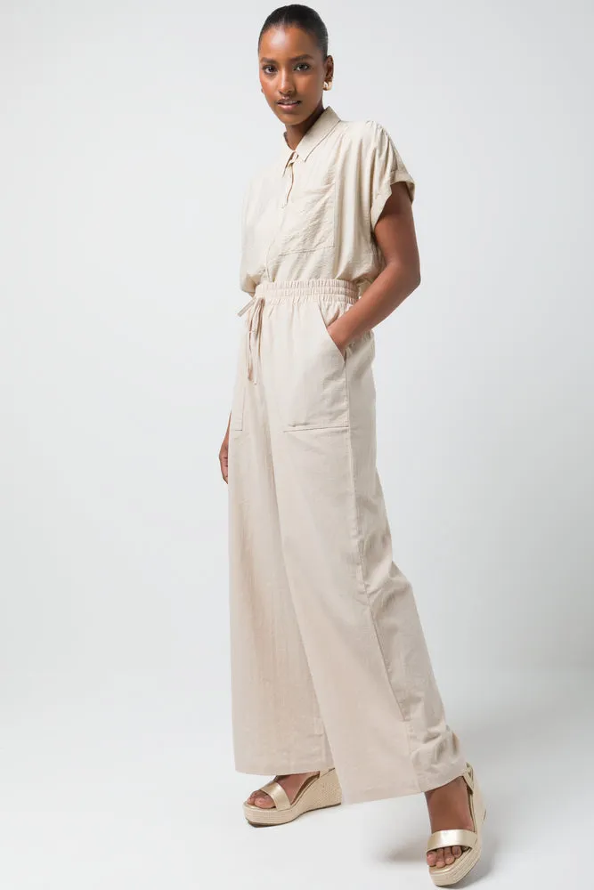 Relaxed Pull On Pants Natural sold by Ackermas product image thumbnail 3