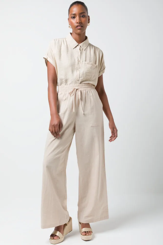 Relaxed Pull On Pants Natural sold by Ackermas