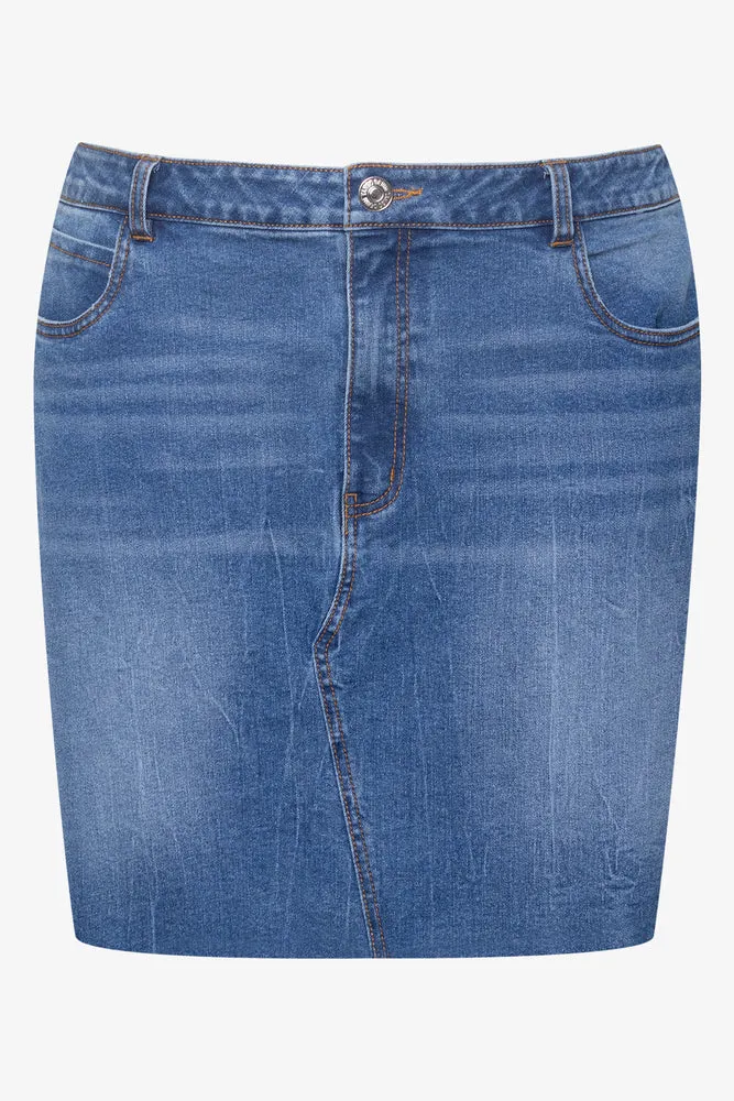 Denim Mini Skirt Blue sold by Ackermas