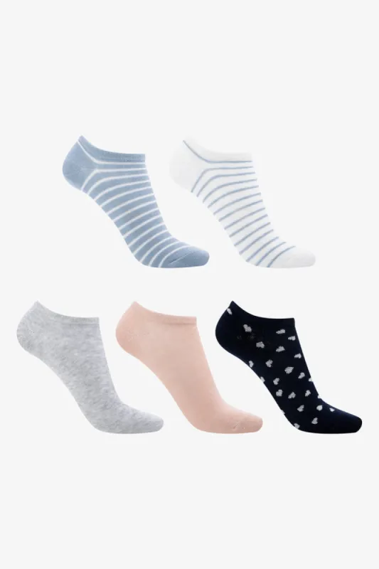 5 Pack Stripe Low Cut Socks Blue sold by Ackermas